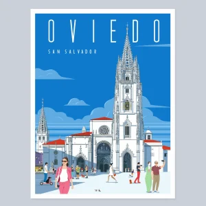 lamina Oviedo catedral san salvador