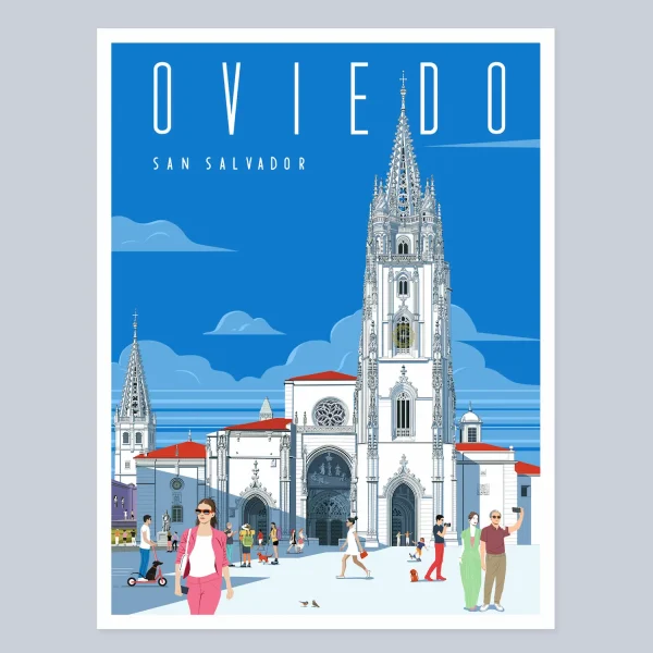 lamina Oviedo catedral san salvador