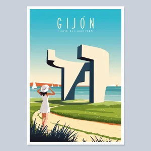 postal Gijón Elogio del horizonte